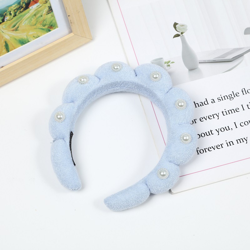 트위스트 진주 머리띠-블루 (17*17*4cm 56g)