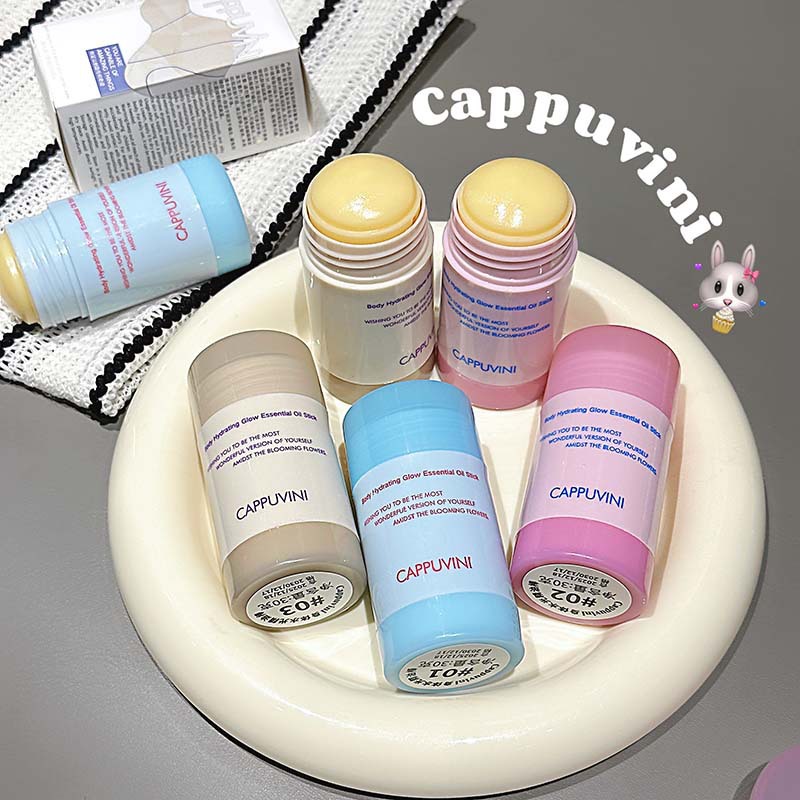 CAPPUVINI Body Water Essential Oil Stick, loción corporal sólida, crema hidratante antiadherente, crema para la piel, crema para la piel