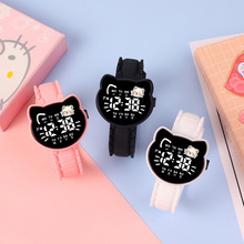 新款可爱KT猫时尚电子手表韩版高颜值中学生潮流个性运动夜光手表