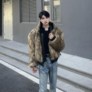 New Men's Winter Faux Fur Thickened Warm Cold-resistant Coat Trendy 2024 New Men's Double-sided Fox Fur Coat