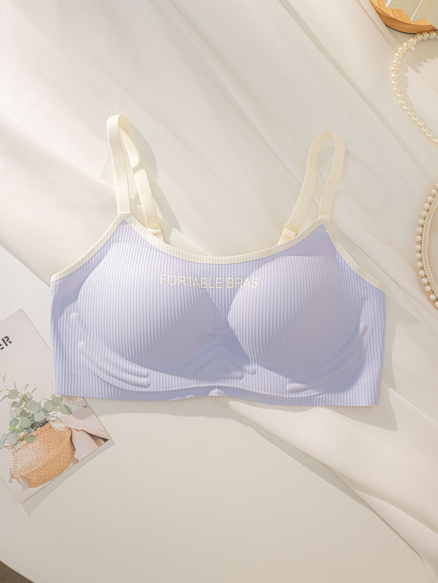 Venta directa de fábrica comercio electrónico transfronterizo Sudeste asiático Vietnam Tailandia damas contraste color superior soporte sin costuras colección lateral sujetador