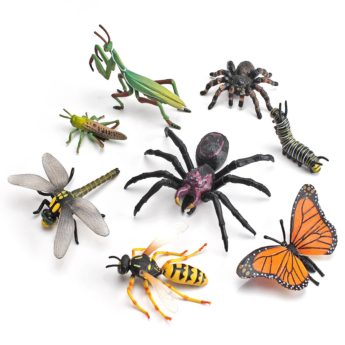 Exportación transfronteriza ciencia y educación infantil cognitiva modelo animal simulación mariposa sólida Libélula Insecto animal adornos de mesa de arena