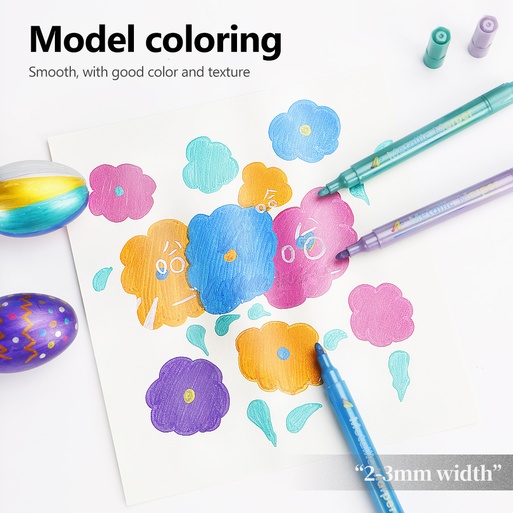 Cabeza metálica dura conjunto de bolígrafo multicolor para el bolígrafo envase inglés tarjeta negra DIY álbum de fotos bolígrafo de graffiti