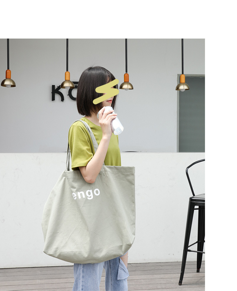Women's Large Canvas Letter Streetwear Open Canvas Bag display picture 10