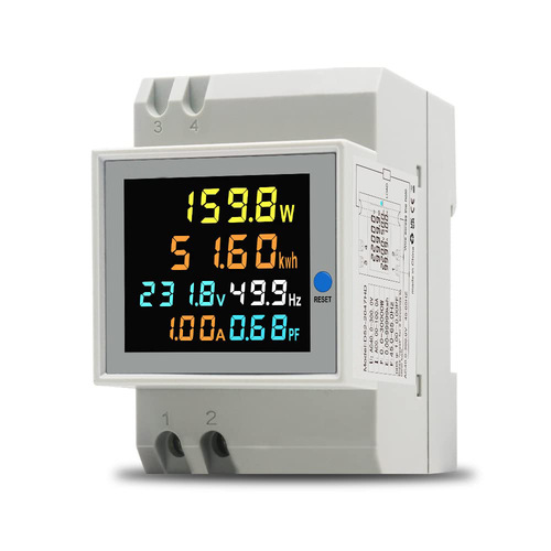 D52-2066 Electric Meter Single-Phase Household Multi-Function Smart Energy Meter Voltage Current Power Frequency Track Mount