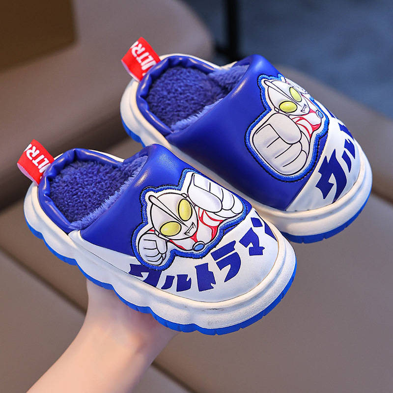 Altman zapatillas de algodón de invierno para niños calientes PU impermeable para niños grandes bolsas de bebé de tacones de algodón de lana