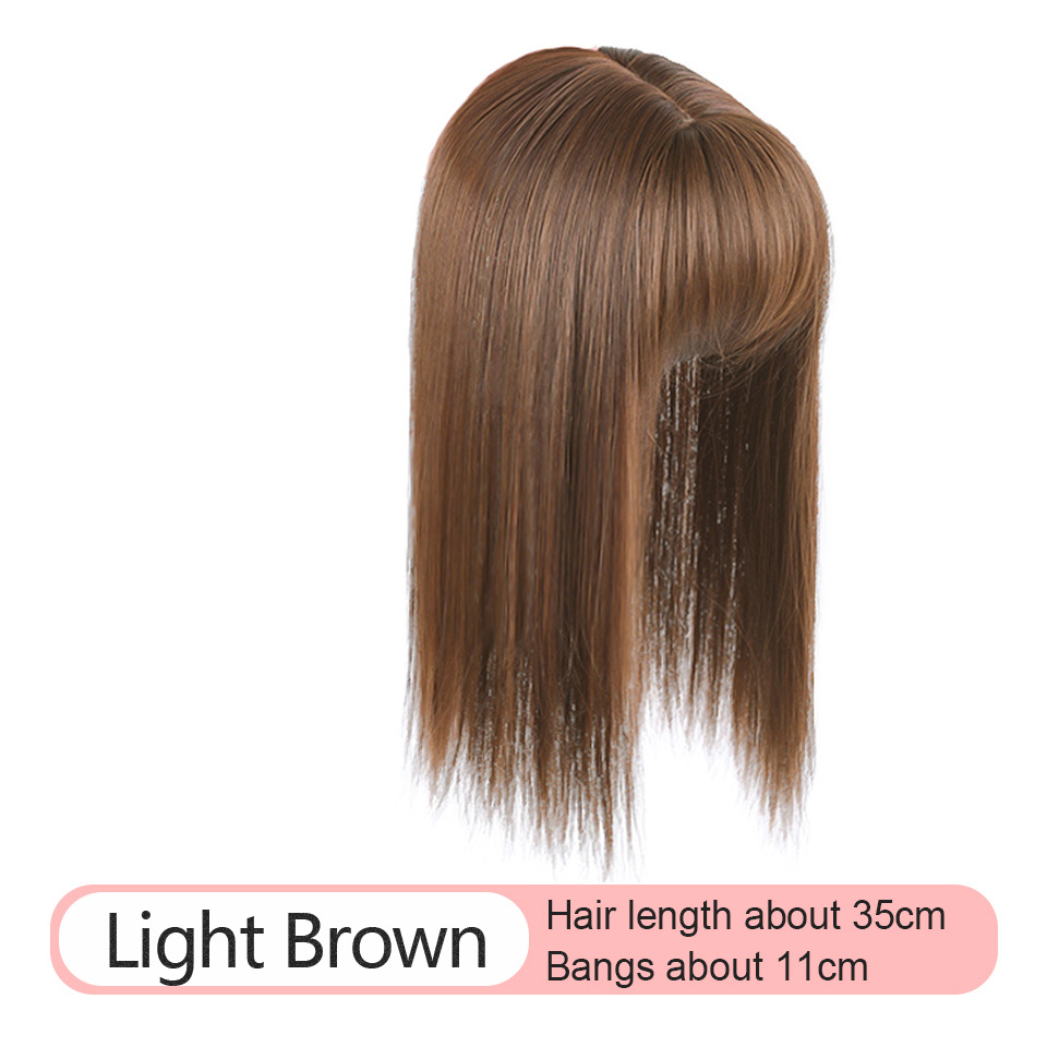 Peluca de flequillo de aire de estilo francés cubierta de verano femenina cabello blanco escaso reemplazo de cabello sin costuras Peluca de cabello artificial invisible