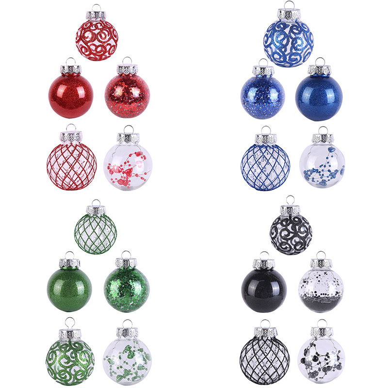 国境を越えた新しいクリスマスボール6cmクリスマスツリー装飾メッキプラスチックボール異形彩色クリスマスボールセットストラップ|undefined