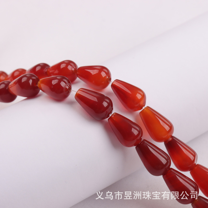 卸売り天然紅瑪瑙円水滴散珠ビーズ半製品手串隔珠diyアクセサリーアクセサリー材料|undefined
