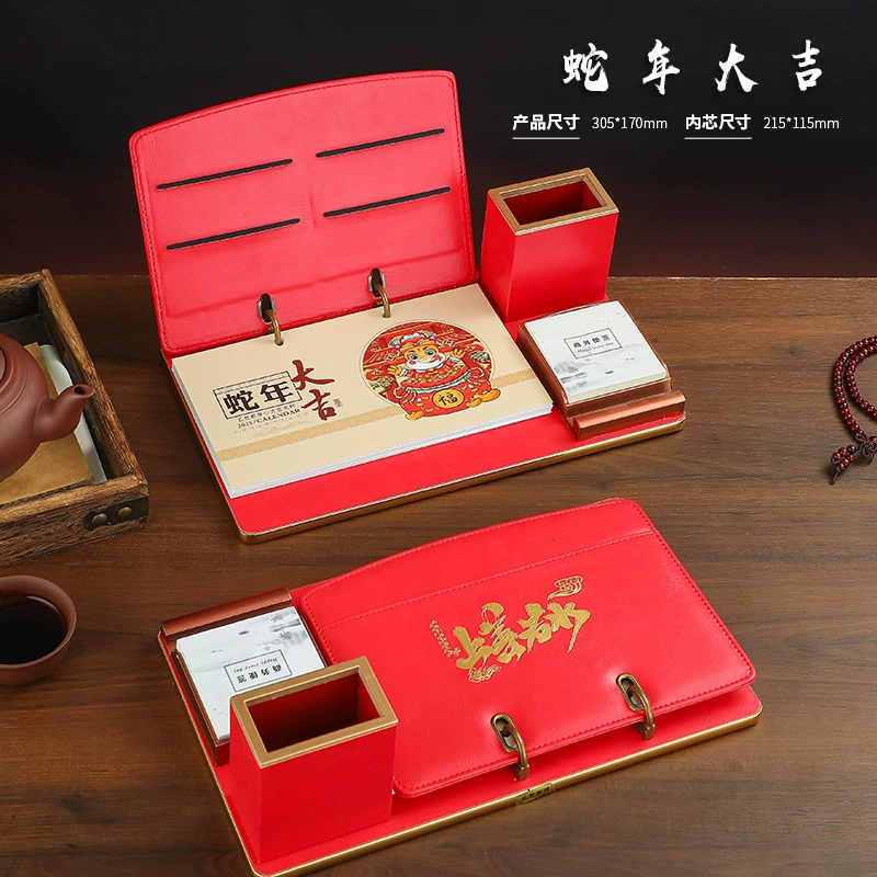 Wooden desk calendar, custom-made, ethnic style