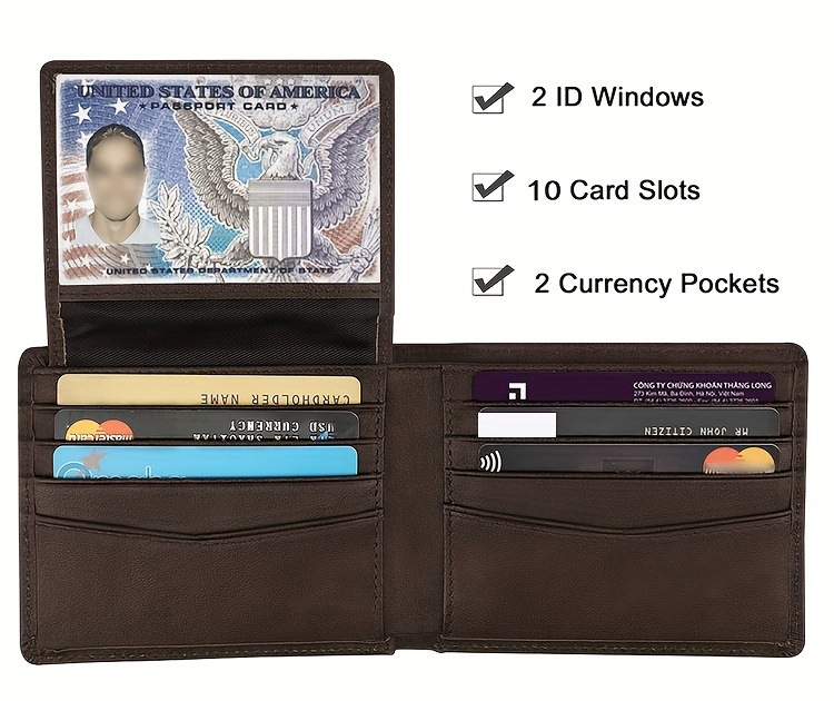 Multi-tarjeta transfronteriza corta billetera de página móvil para hombres RFID cepillo antirrobo de cuero clip de cuero billetera de hombre