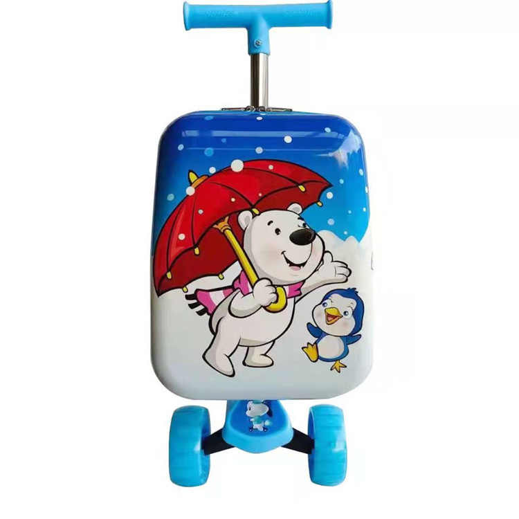 New Cute Cartoon Two-In-One Portable Carry-On Suitcase That Can Be Used as a Ride-On Children's Luggage Case and Children's Skateboard Trolley Case
