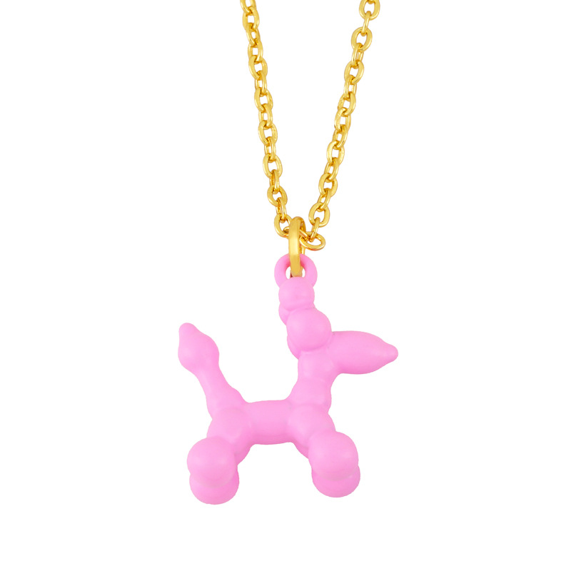 wholesale simple solid color puppy shape pendant necklace Nihaojewelry