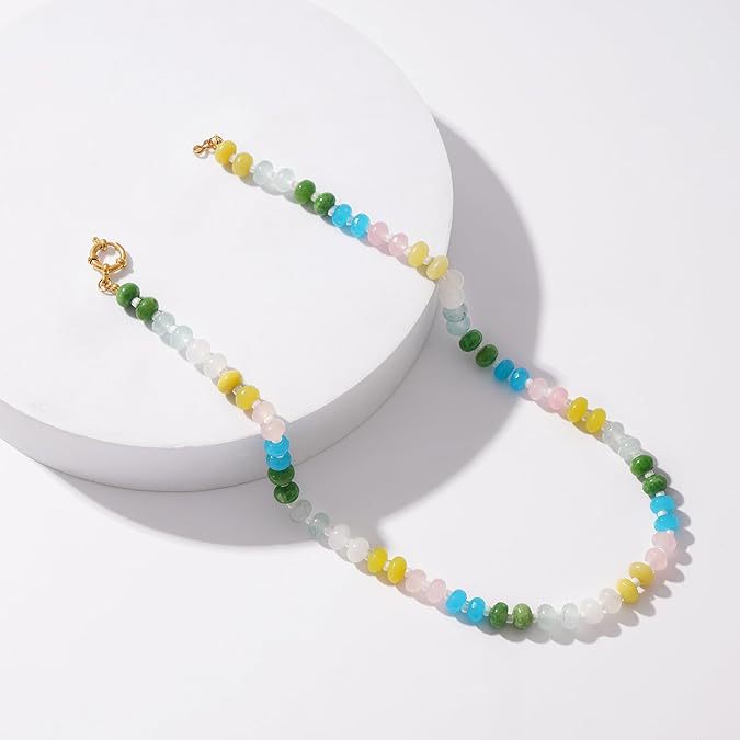 15g Weight Lobster Trigger Clasp Closure Clasp Closure Type Necklace Classification Beaded Chain Chain Type 1 Piece Quantity Daily, Street Occasion natural stone Material Geometric Pattern Women's Gender Simple Style Style Simple Style Geometric Natural Stone Beaded Chain Necklace 31