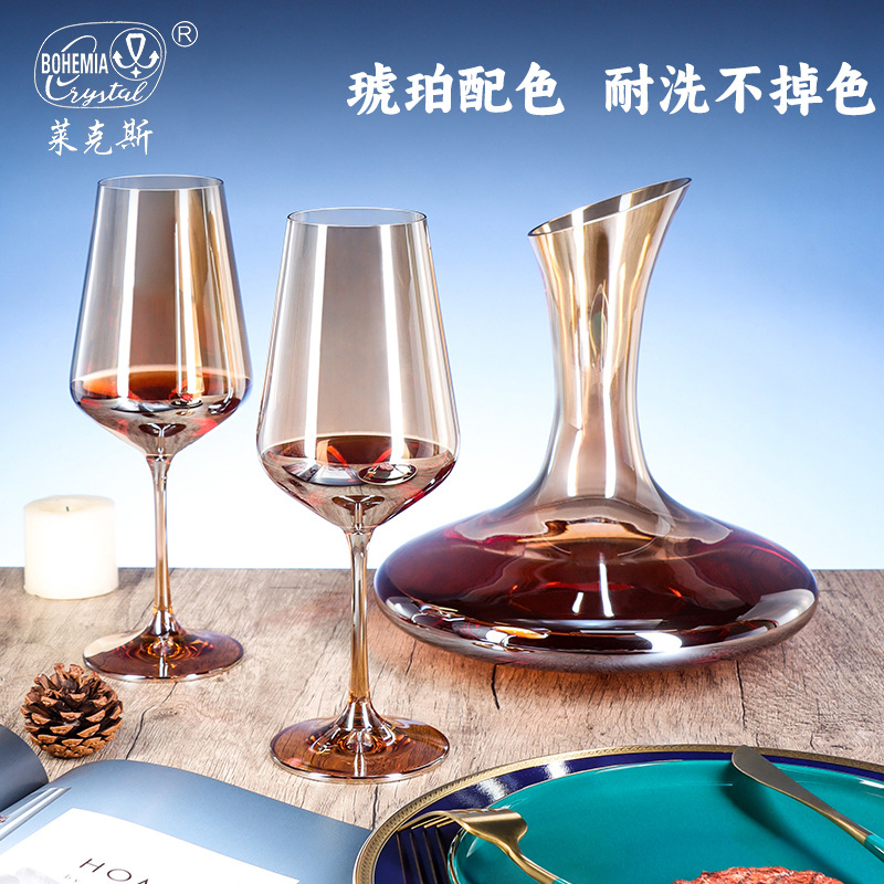 Importación checa de Crystal Crystalex vinos rojos, caja de regalo de alta calidad, tazas de pie alto, bebidas de vinos, regalos de Año Nuevo