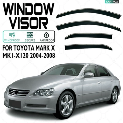 Suitable for Toyota Toyota Mark X Window visor car window rain shield rain visor rain eyebrow (Rain shield) - standard-packaging-without-logo-toyota-mark-x-mark-x-mk1-x120-2004-2008-pc-silver-bright-strip-window-rain-shield
