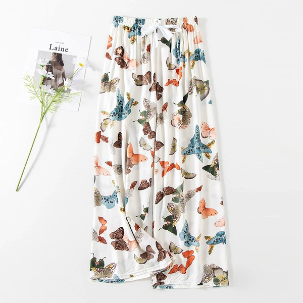 23 Colorful butterfly wide-leg pants