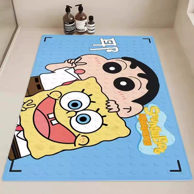 Avtomobil döşəmə paspasları — Cartoon Pattern Printed Bathroom - xiaoxin-and-spongebob-squarepants-no-46-3665cm-official-authentic-product