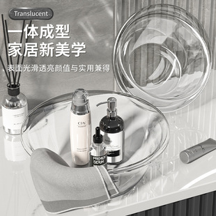 ZT1035 Transparent Light Luxury Washbasin Household Thickened Drop-resistant Washbasin Plastic Basin Vegetable Washing Basin Dormitory Laundry Basin