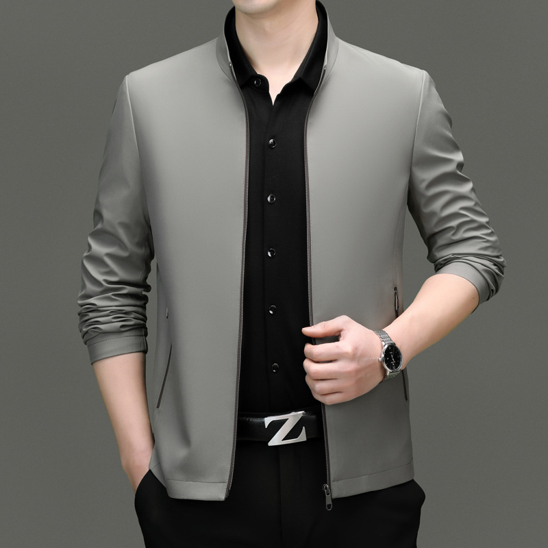 (2개) 2024 봄 얇은 남성 자켓 남녀 짧은 수직 칼라 솔리드 컬러 클래식 패션 재킷 남성