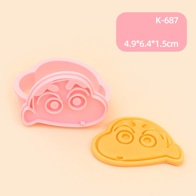 クレヨンしんちゃん漫画クッキー型漫画キャラクター 3D 立体プッシュ式 diy クリエイティブ家庭用ベーキングツール|undefined