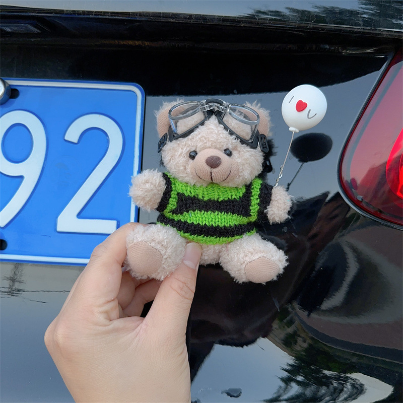 車のトレーラーテールペンダント漫画かわいいクマの尻尾お尻人形装飾ステッカー車の外側のトランク人形|undefined