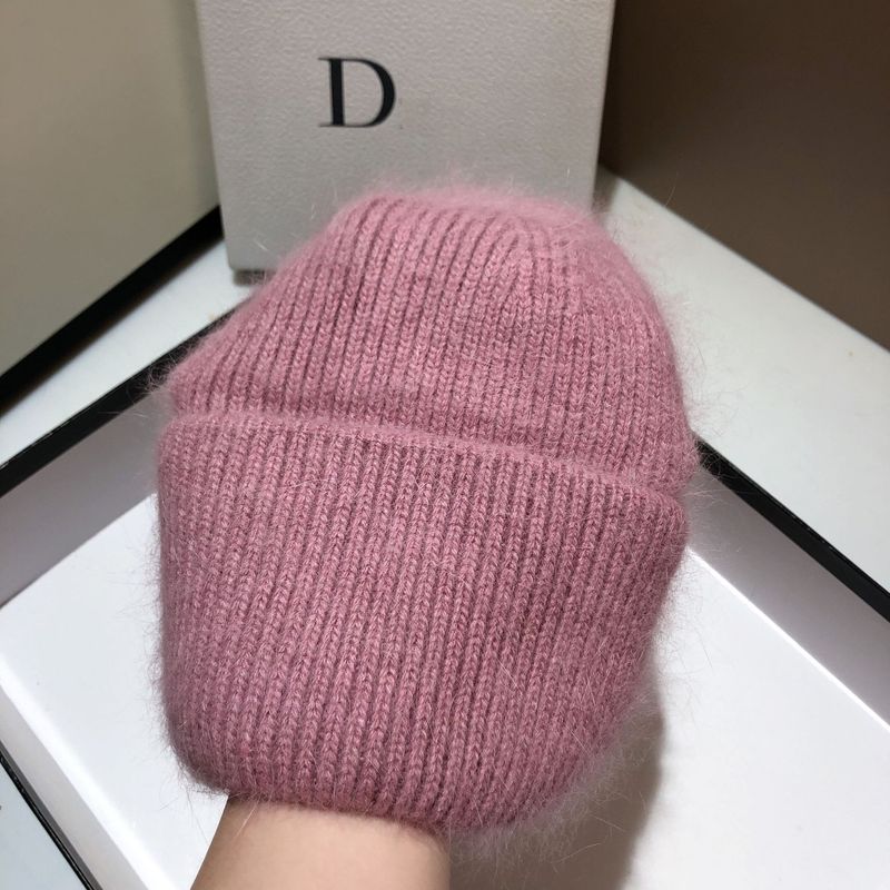 大量の輸出ロシアの厚い重さのウサギの毛のニットの帽子のファッションのシンプルな純色の柔らかいモチモチの保温の毛糸の帽子の女性|undefined
