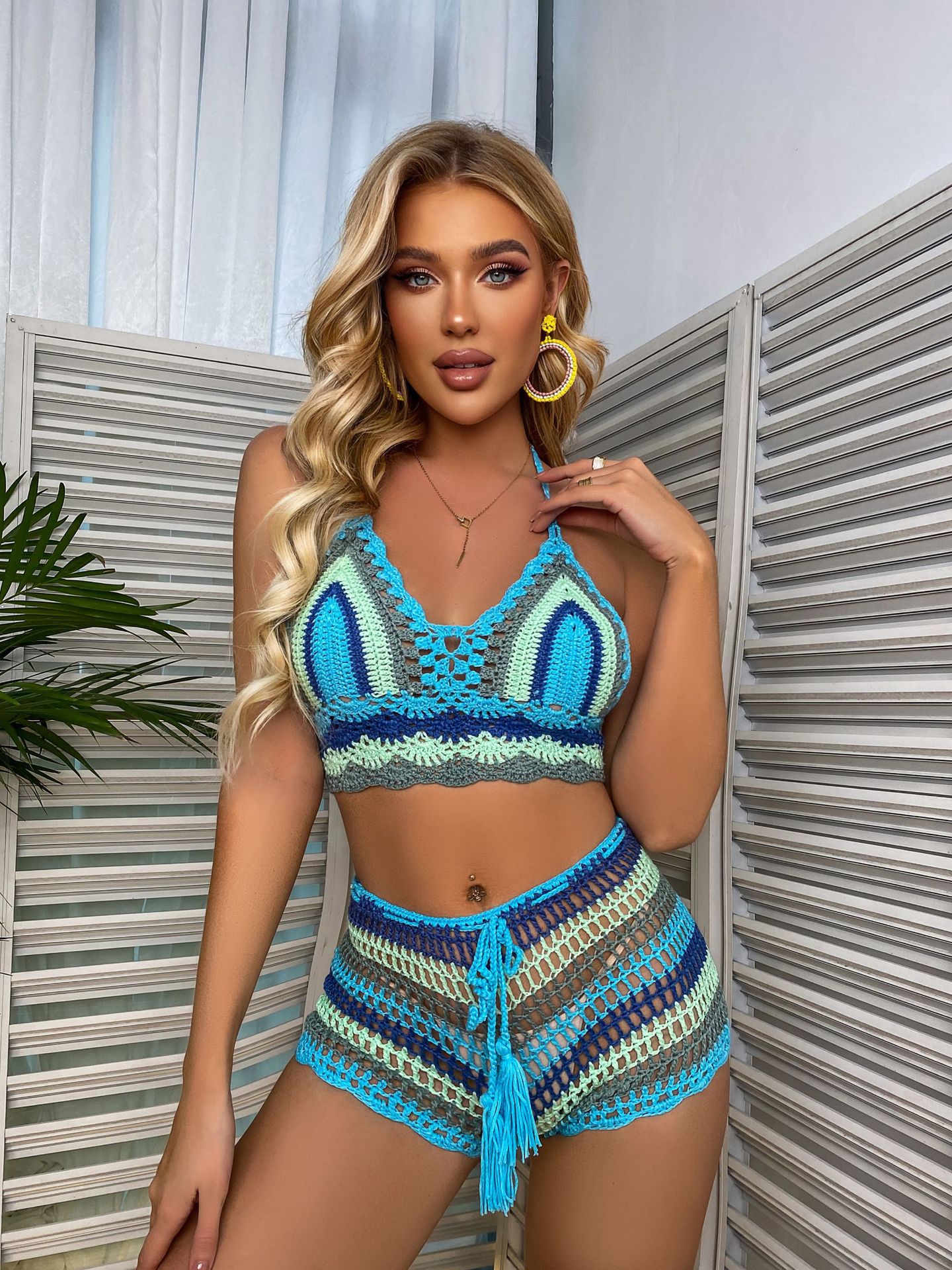 Set bikini all uncinetto stile bohémien due pezzi mare donna_voghion.com