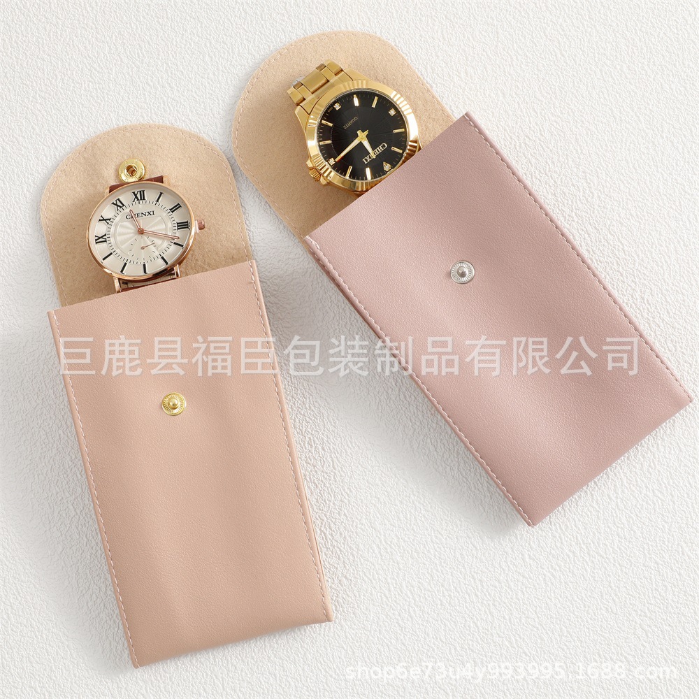 Mecánico reloj bolsa funda pu Snap anti-arañazos bolsa de almacenamiento de viaje Snap portátil reloj de pulsera bolsa