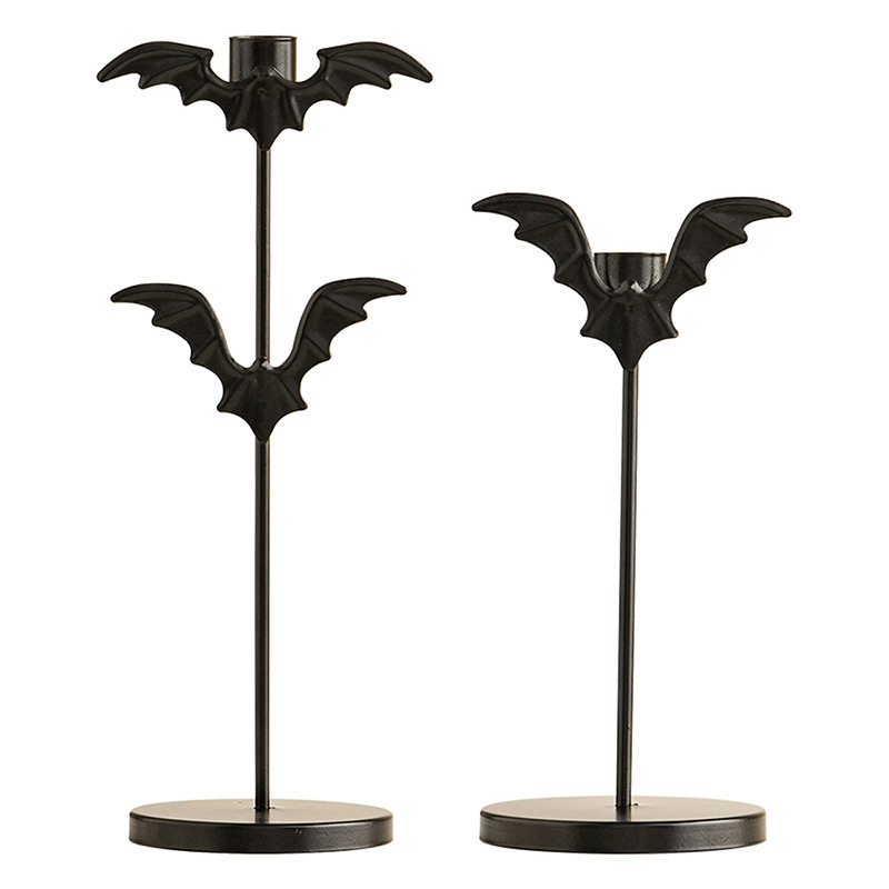クロスボーダーハロウィンコウモリ燭台組み立てアイアン燭台ロマンチックなダイニングテーブル屋内ホームデスクトップ装飾装飾品|undefined