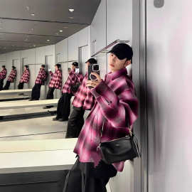 毒家现货正确版本BL家2025新款格纹双面呢廓形夹克外套男女同款