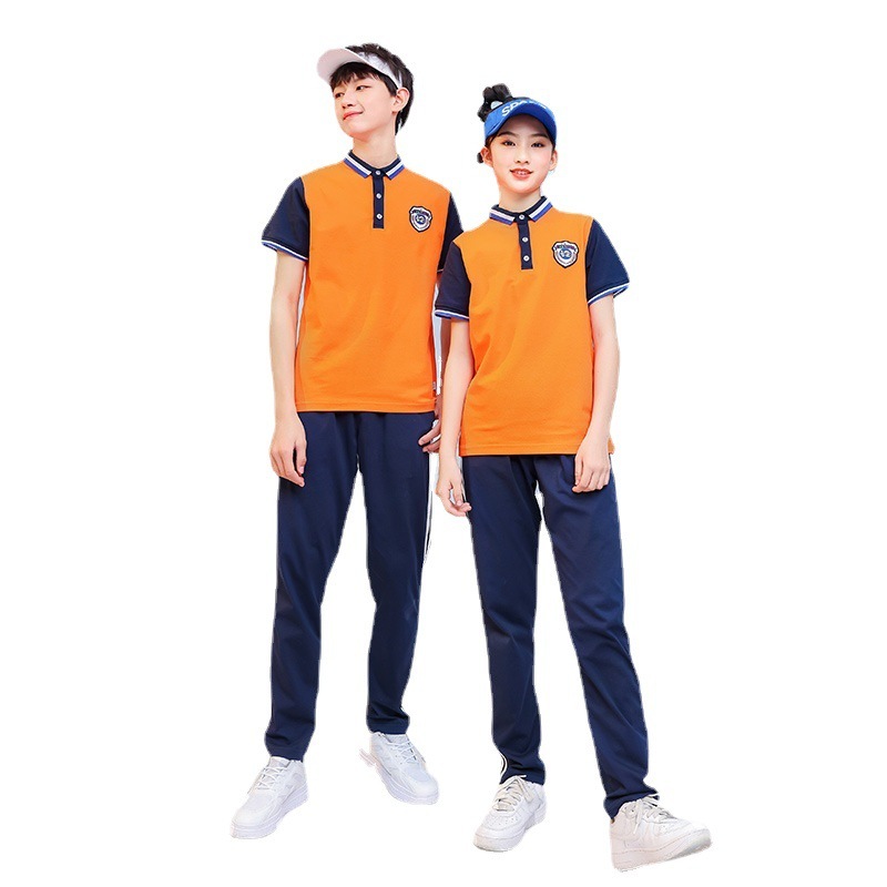 瀾洋貝中学生制服小学校のクラス服の夏服の半袖のスーツは学生の運動の夏の小学生を注文して注文します。|undefined
