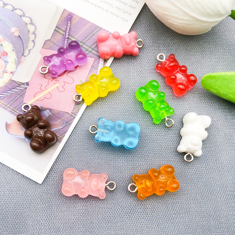 1 Piece Cartoon Style Cute Bear Alloy Resin Plating Pendant Jewelry Accessories display picture 2