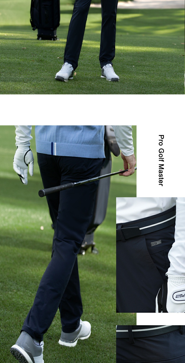 Quần dài golf nam PGM co giãn thoải mái, thắt lưng thun — KUZ187-quần trắng chi tiết 16