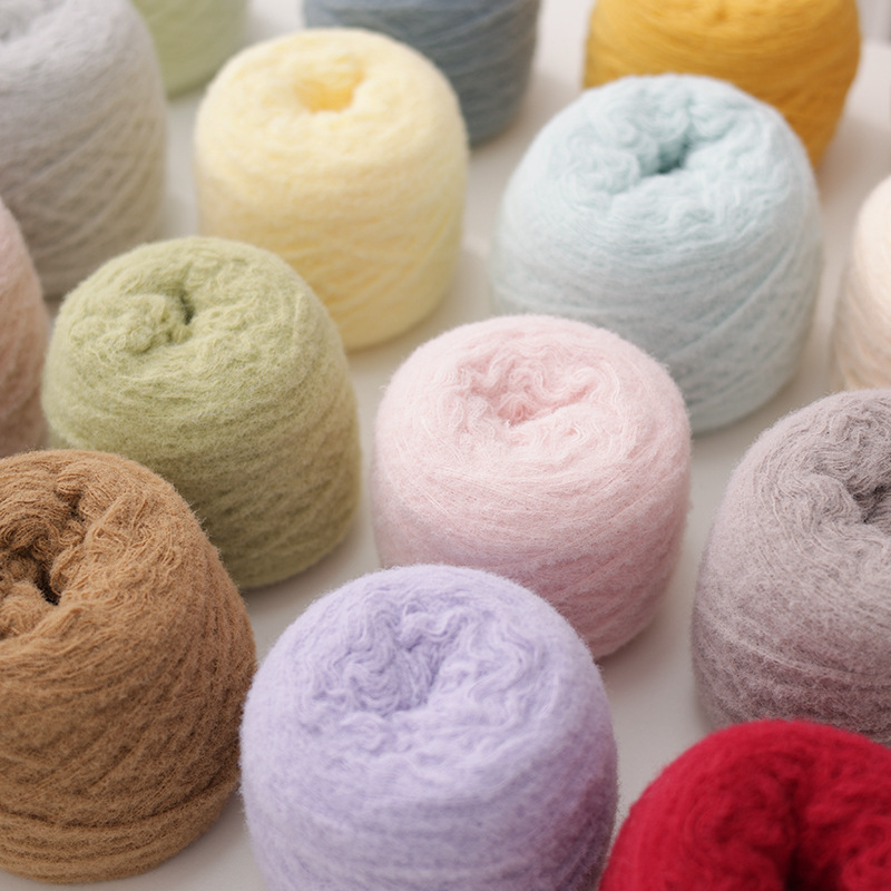 6-Strand Hand-Crocheted Waffle Scarf, Warm Mint Milk Mousse Cloud Cotton Special DIY Scarf Yarn Ball