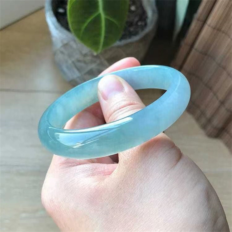 氷種石英岩玉ブレスレット藍水翡翠色海藍宝玉ブレスレット倉庫里藍ブレスレット生放送ソース|undefined