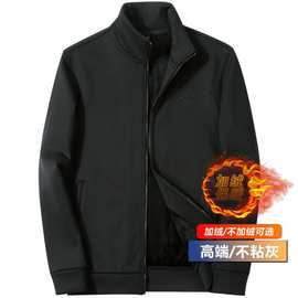 冬季加绒外套男士行政夹克休闲男款卫衣加厚保暖男装棒球服上衣09