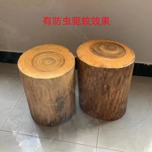 Wooden Pier Log Tree Stump Camphor Wood Round Stool Solid Wood Stool Root Carving Stool Ornament Base Living Room Coffee Table Replacement New Style