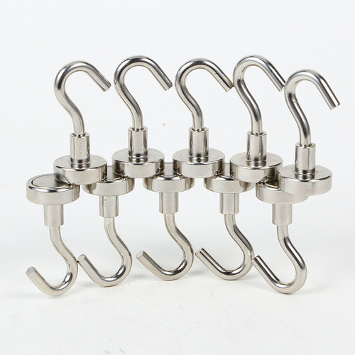 NdFeB magnetic hook E10E12E16 strong magnet magnetic hook traceless magnetic metal suction cup hook
