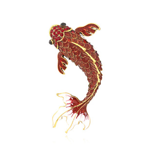 European and American fashion Joker diamond-encrusted koi brooch women's personality three-dimensional goldfish corsage clothing accessories pin spot wholesale