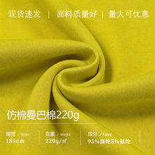 中大现货涤氨弹力仿棉拉架卫衣T恤涤仿棉220g曼巴棉布料服装面料
