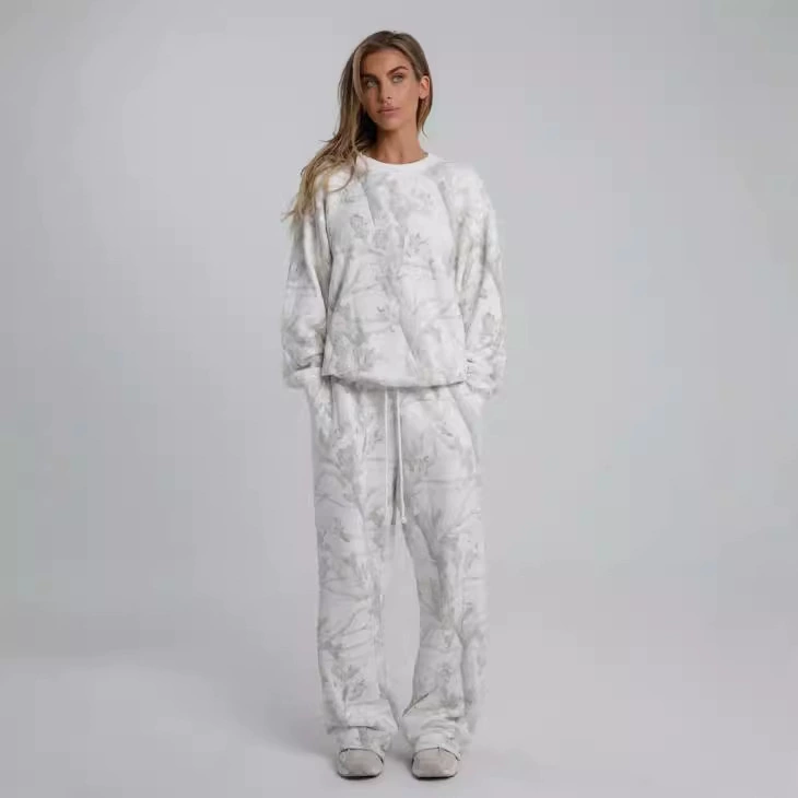 Новая женская толстовка свитер камуфляж свитер с принтом кленового листа негабаритная толстовка свитер с длинными рукавами для отдыха