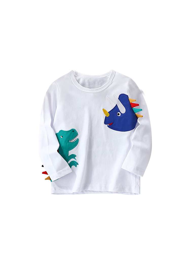 Malwee camiseta de niño otoño y invierno nuevo estilo europeo y americano para niños de manga larga base casual de cuello redondo ropa superior para niños