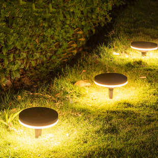 Outdoor Landscape Landscaping Lawn Lights led Simple Round Aluminum Floor Plating Road Lamps