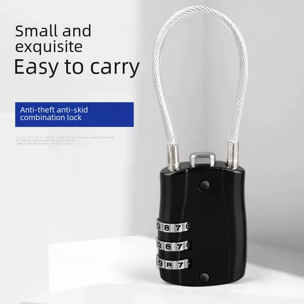 Steel wire password padlock small luggage outdoor car basket waterproof rust rope lock university dormitory cabinet lock wholesale