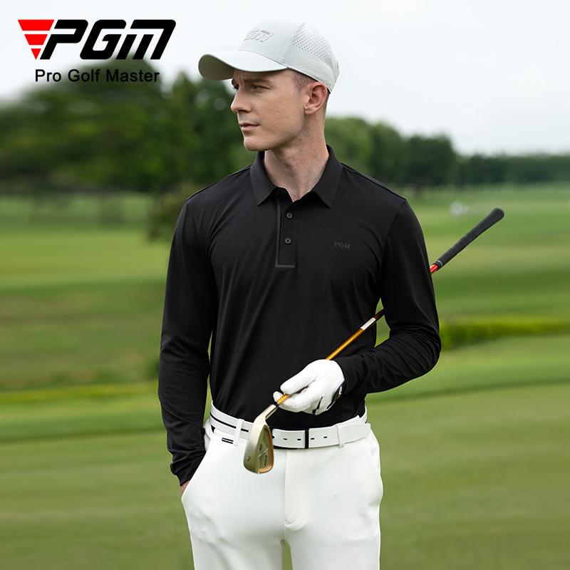 Áo polo nam dài tay PGM thu đông thoải mái — YF650-Màu xám, YF650-Trắng, YF650-Màu đen