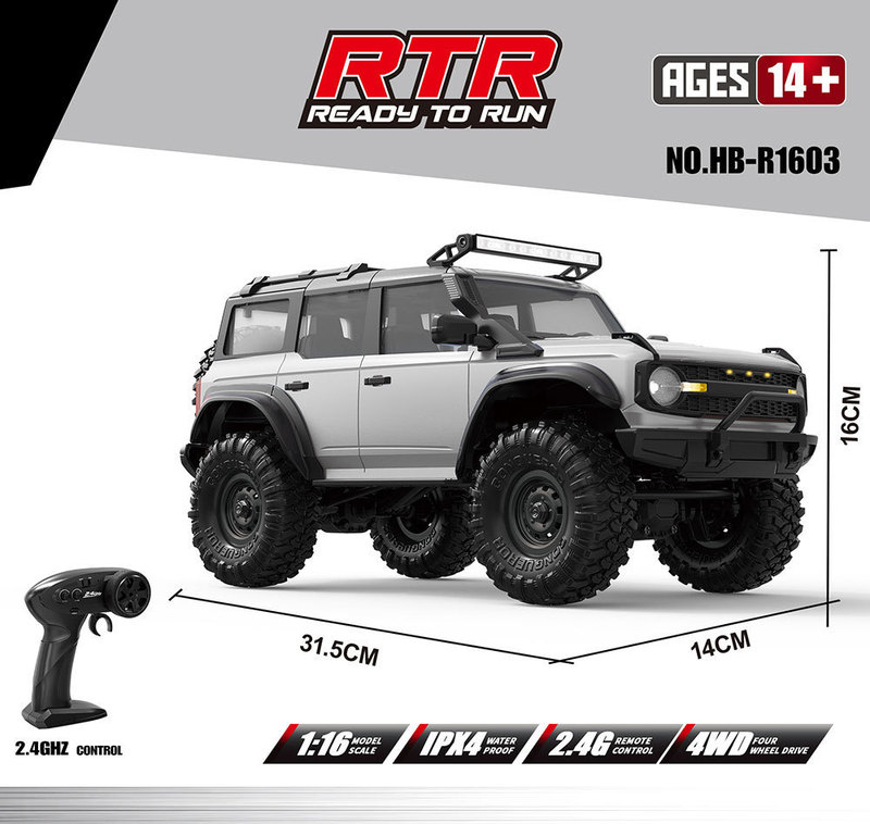 煌博新品R1601~R1609 烈马/牧马人 1:16全比例模型攀爬车RC遥控车|undefined