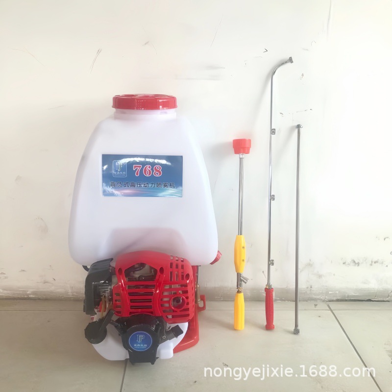 新款高压喷雾机背负式汽油打药机高压动力直喷弥雾机电启动喷药机