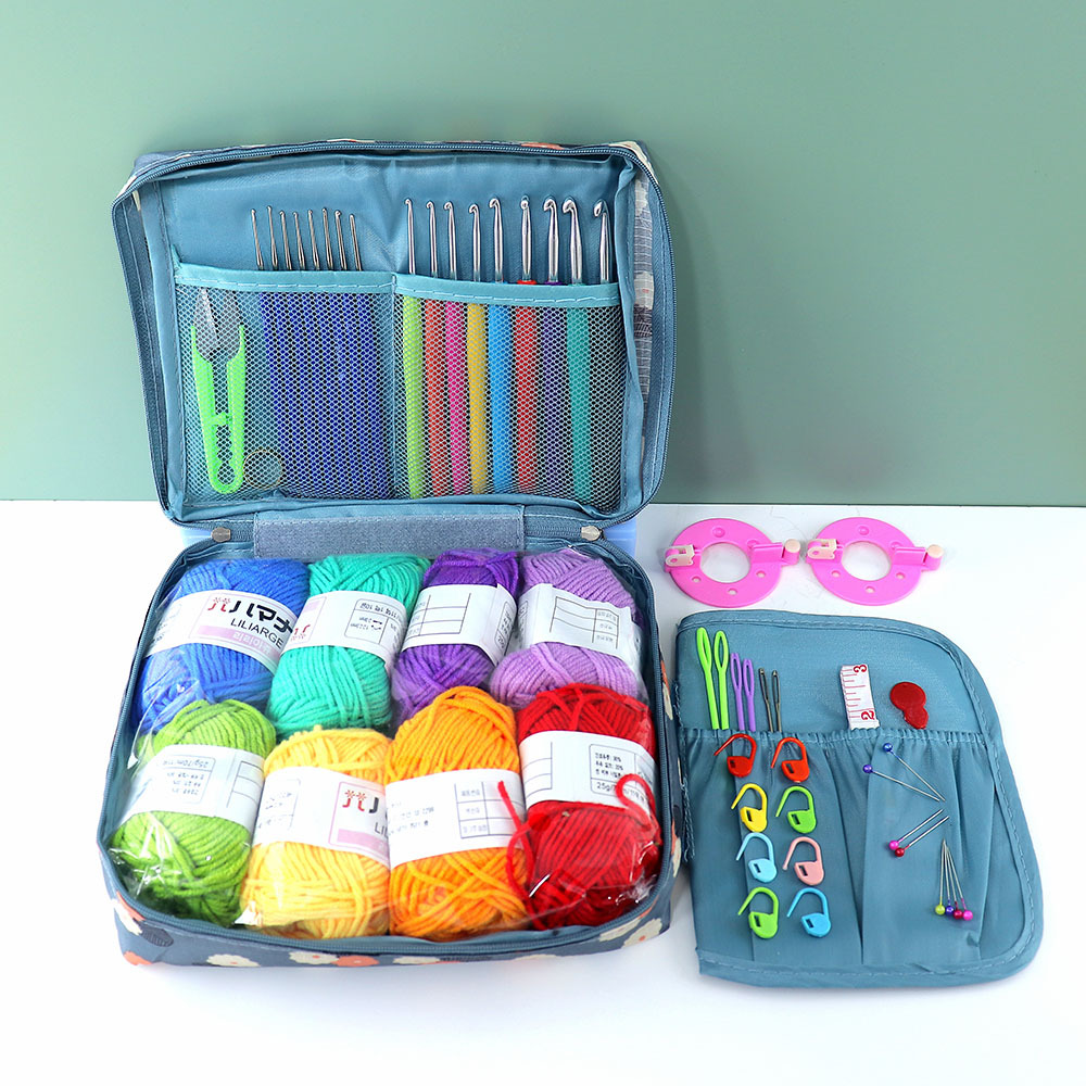 跨境新品毛衣针钩针编织工具套装DIY毛线勾针材料包套装批E18