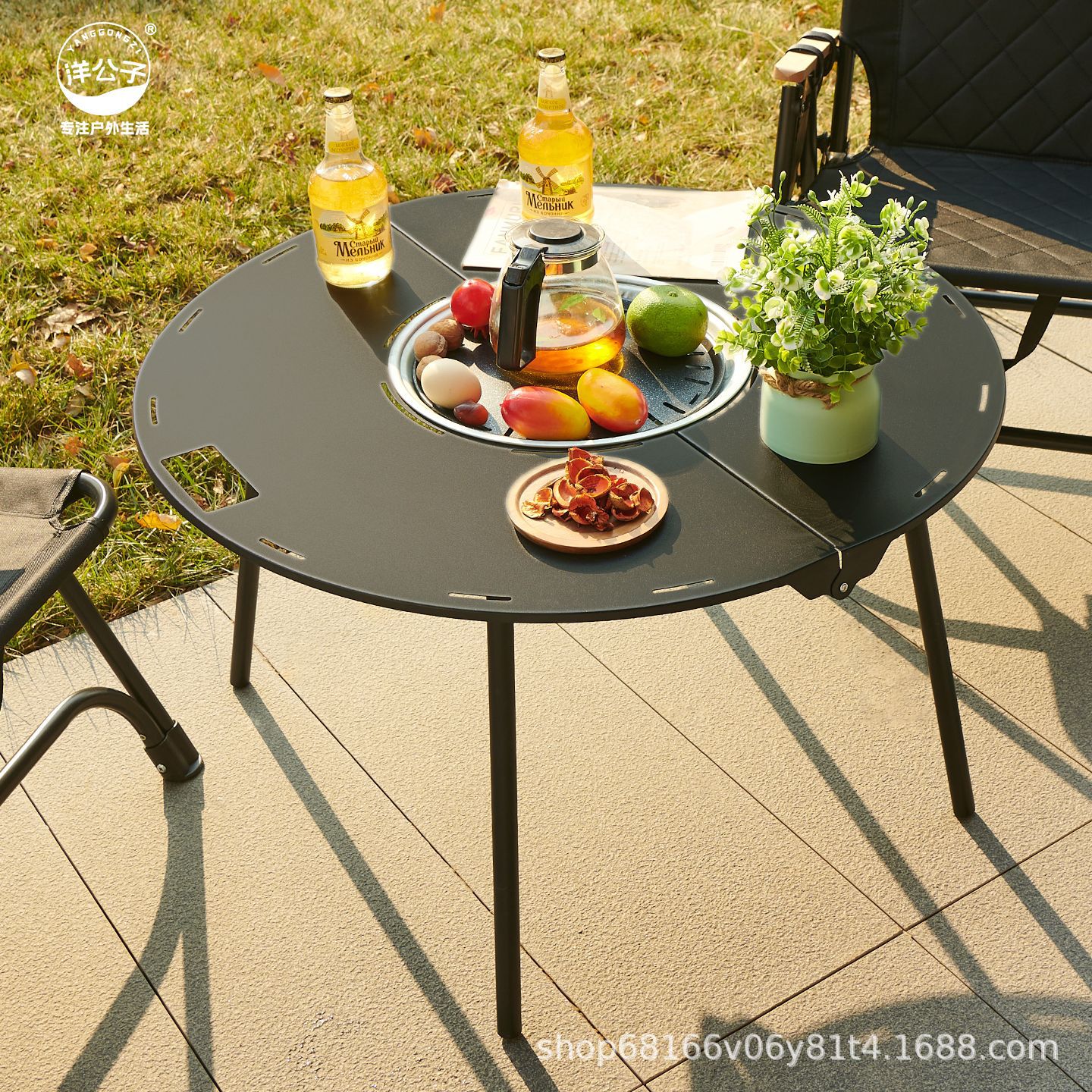 Portable Folding Tea Table for Outdoor Use, Essential for Camping and Picnics, Barbecue Table, Outdoor Patio Leisure Table, Heating Table